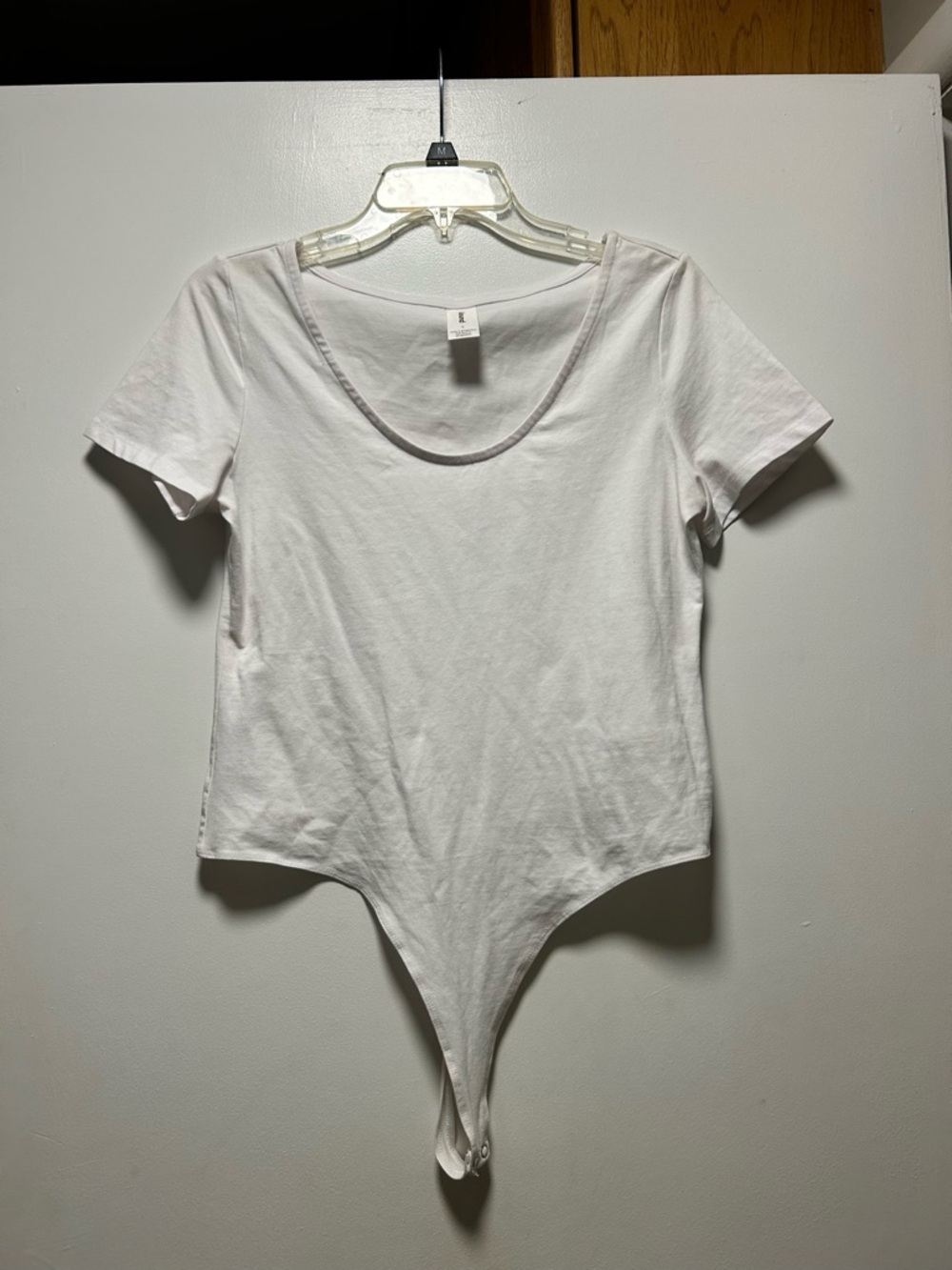 Abound White Scoop Neck Short Sleeve Bodysuit